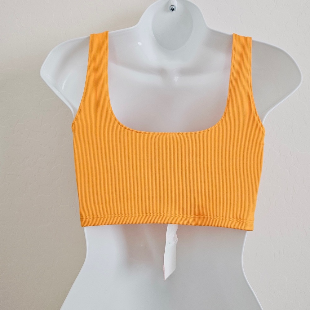 🆑️3/$15 Reebok Ribbed Square-Neck Crop Tank Top - Orange - Picture 3 of 9